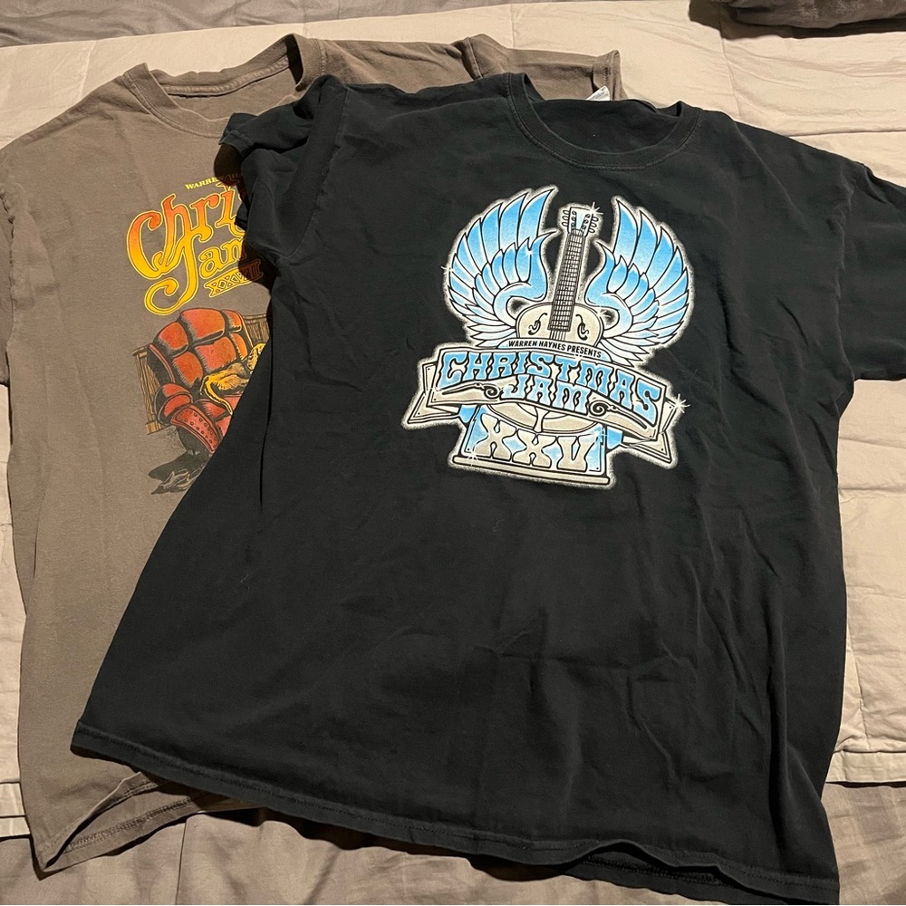 Christmas Jam Tee Shirts (2013 and 2015), Men’s LG, Warren Haynes, Gov’t Mule
